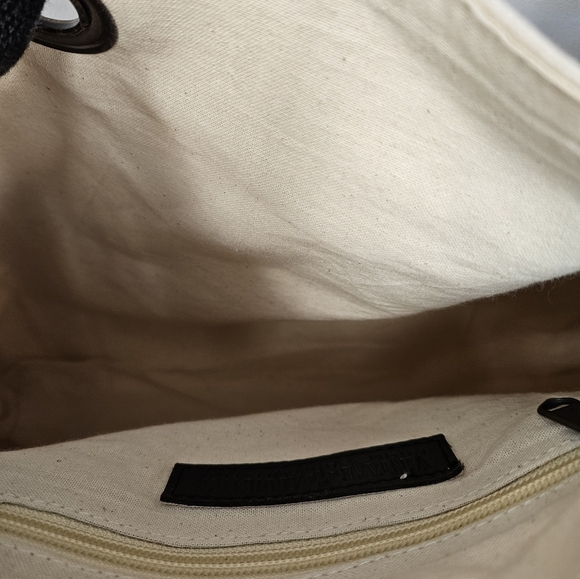 Vintage Addiction Rooster Red French Stripe Canvas Tote Crossbody Bag NEW - Picture 6 of 7